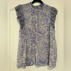 White and blue Express blouse XL